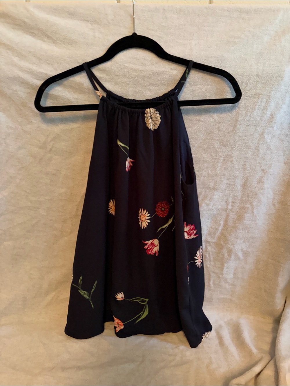 Banana Republic Navy Floral Halter Cami
